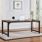 Computer Desk Large Office Desk, 79.5 Inch Gaming Desk Writing Desk Work Desk for Home Office, Study, Modern Simple Wooden Desk, Large Legroom, Metal Frame, Rustic/Black - Comfortable Living Decor