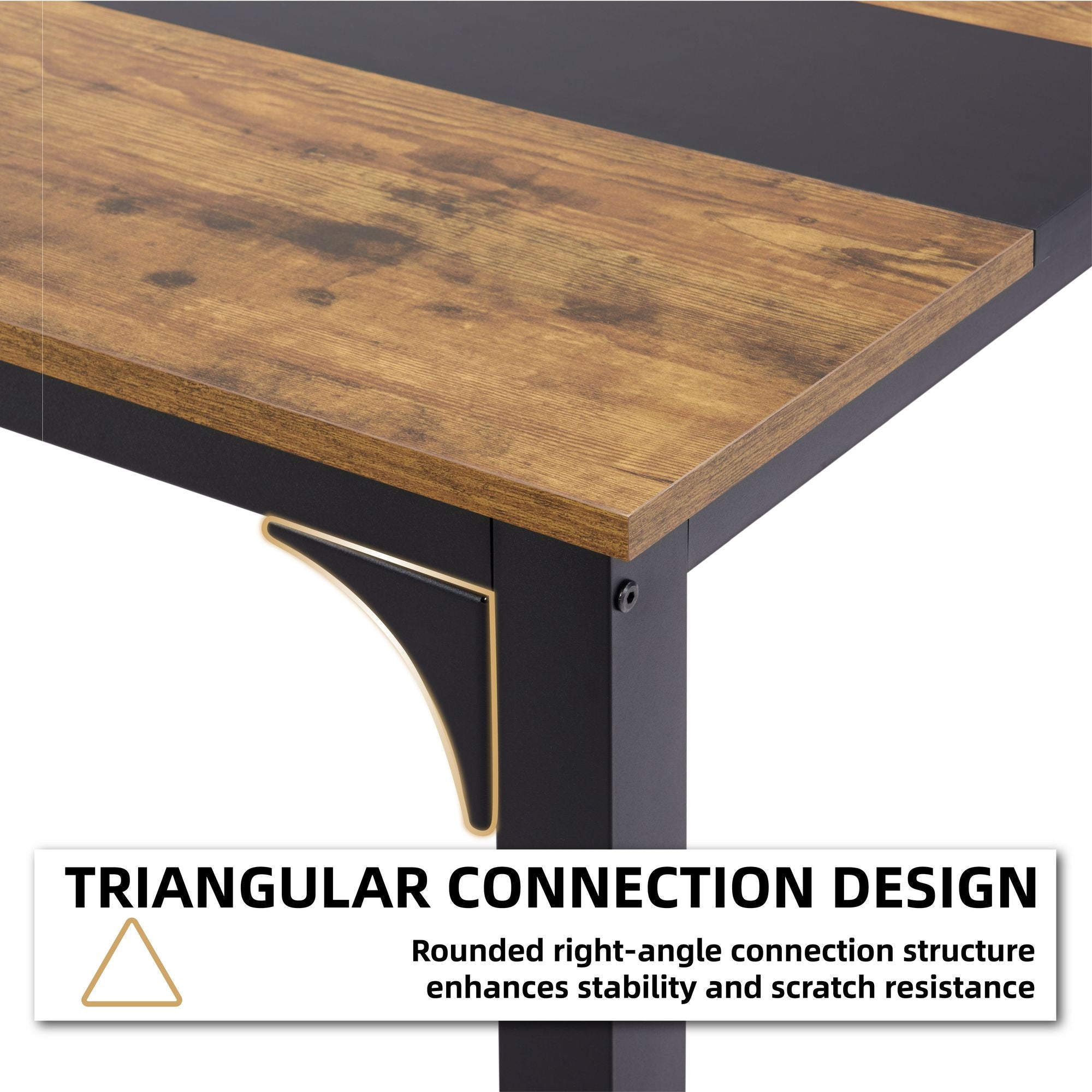 Computer Desk Large Office Desk, 79.5 Inch Gaming Desk Writing Desk Work Desk for Home Office, Study, Modern Simple Wooden Desk, Large Legroom, Metal Frame, Rustic/Black - Comfortable Living Decor