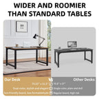 Computer Desk Large Office Desk, 79.5 Inch Gaming Desk Writing Desk Work Desk for Home Office, Study, Modern Simple Wooden Desk, Large Legroom, Metal Frame, Rustic/Black - Comfortable Living Decor