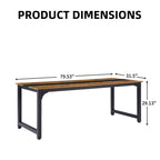 Computer Desk Large Office Desk, 79.5 Inch Gaming Desk Writing Desk Work Desk for Home Office, Study, Modern Simple Wooden Desk, Large Legroom, Metal Frame, Rustic/Black - Comfortable Living Decor