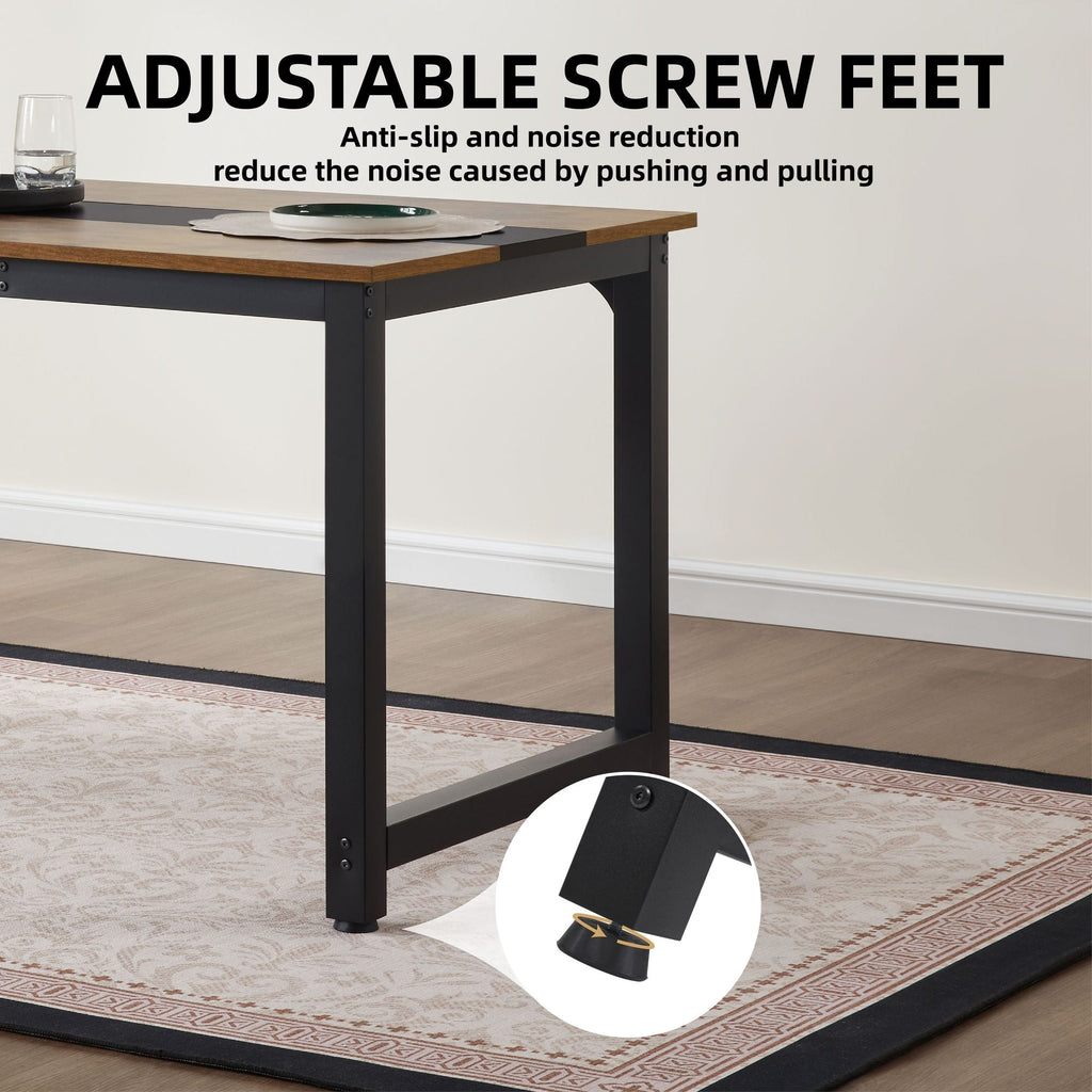 Computer Desk Large Office Desk, 79.5 Inch Gaming Desk Writing Desk Work Desk for Home Office, Study, Modern Simple Wooden Desk, Large Legroom, Metal Frame, Rustic/Black - Comfortable Living Decor