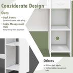 Computer Desk Modern Laptop PC Desk with Adjustable Shelf and Cable Hole - Comfortable Living Decor