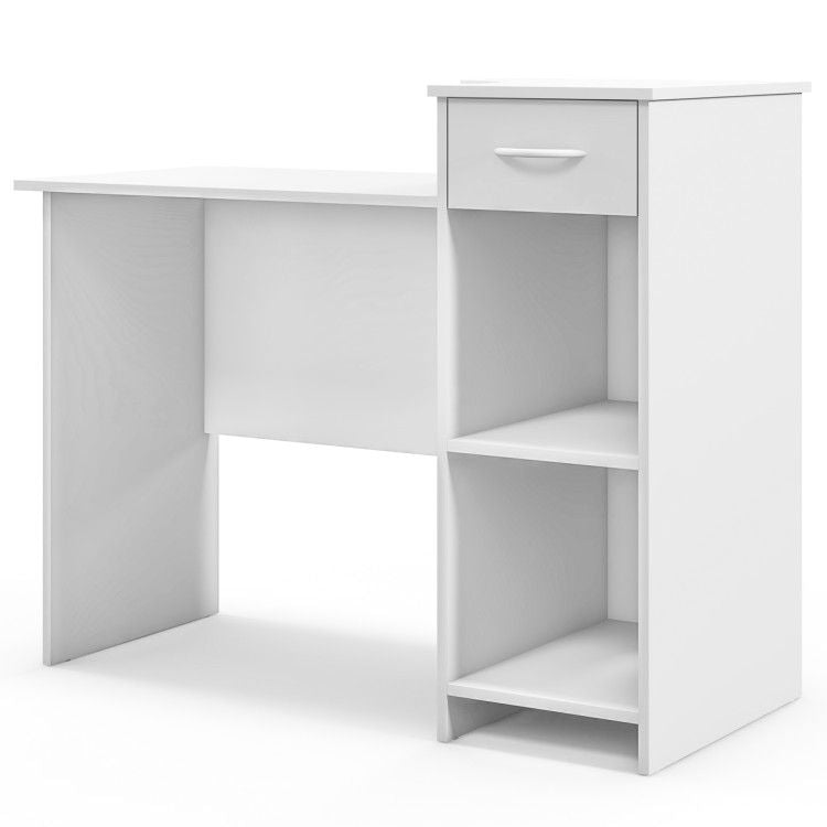 Computer Desk Modern Laptop PC Desk with Adjustable Shelf and Cable Hole - Comfortable Living Decor