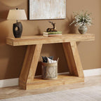 Console Table, 55 - Inch Rustic Sofa Table with Storage, Industrial Wooden Entryway Table - Comfortable Living Decor