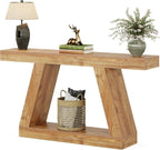 Console Table, 55 - Inch Rustic Sofa Table with Storage, Industrial Wooden Entryway Table - Comfortable Living Decor