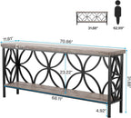 Console Table/Sofa Table, Industrial Long Sofa Table Behind Couch - Comfortable Living Decor