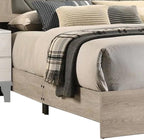 Contemporary 1pc Cream Finish Queen Size Bed Bedroom Furniture Gray V - Design Headboard Rubberwood 1pc Bedframe - Comfortable Living Decor