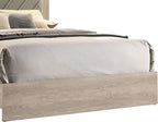 Contemporary 1pc Cream Finish Queen Size Bed Bedroom Furniture Gray V - Design Headboard Rubberwood 1pc Bedframe - Comfortable Living Decor