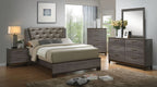 Contemporary 1pc Nightstand Two Tone Antique Gray Bedroom Furniture Nightstand Center Metal Glides Brass Bar Pulls - Comfortable Living Decor