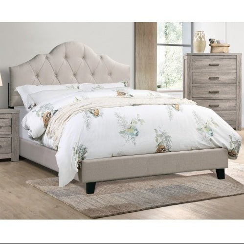 Contemporary 1pc Queen Size Bed Adjustable HB Light Brown - Comfortable Living Decor