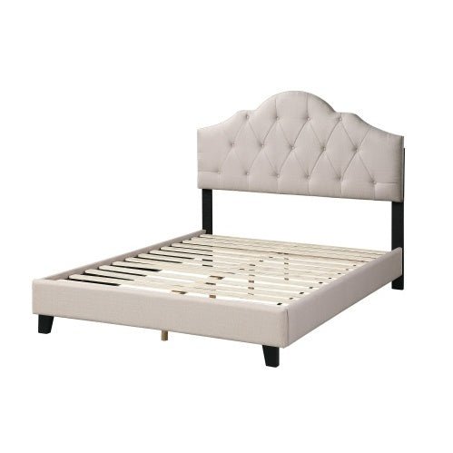 Contemporary 1pc Queen Size Bed Adjustable HB Light Brown - Comfortable Living Decor