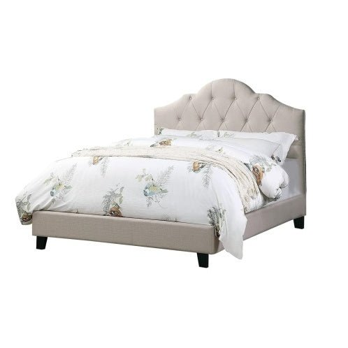 Contemporary 1pc Queen Size Bed Adjustable HB Light Brown - Comfortable Living Decor