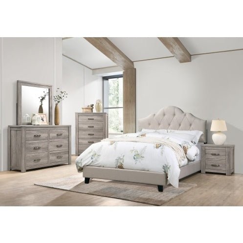 Contemporary 1pc Queen Size Bed Adjustable HB Light Brown - Comfortable Living Decor
