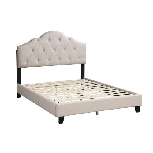Contemporary 1pc Queen Size Bed Adjustable HB Light Brown - Comfortable Living Decor