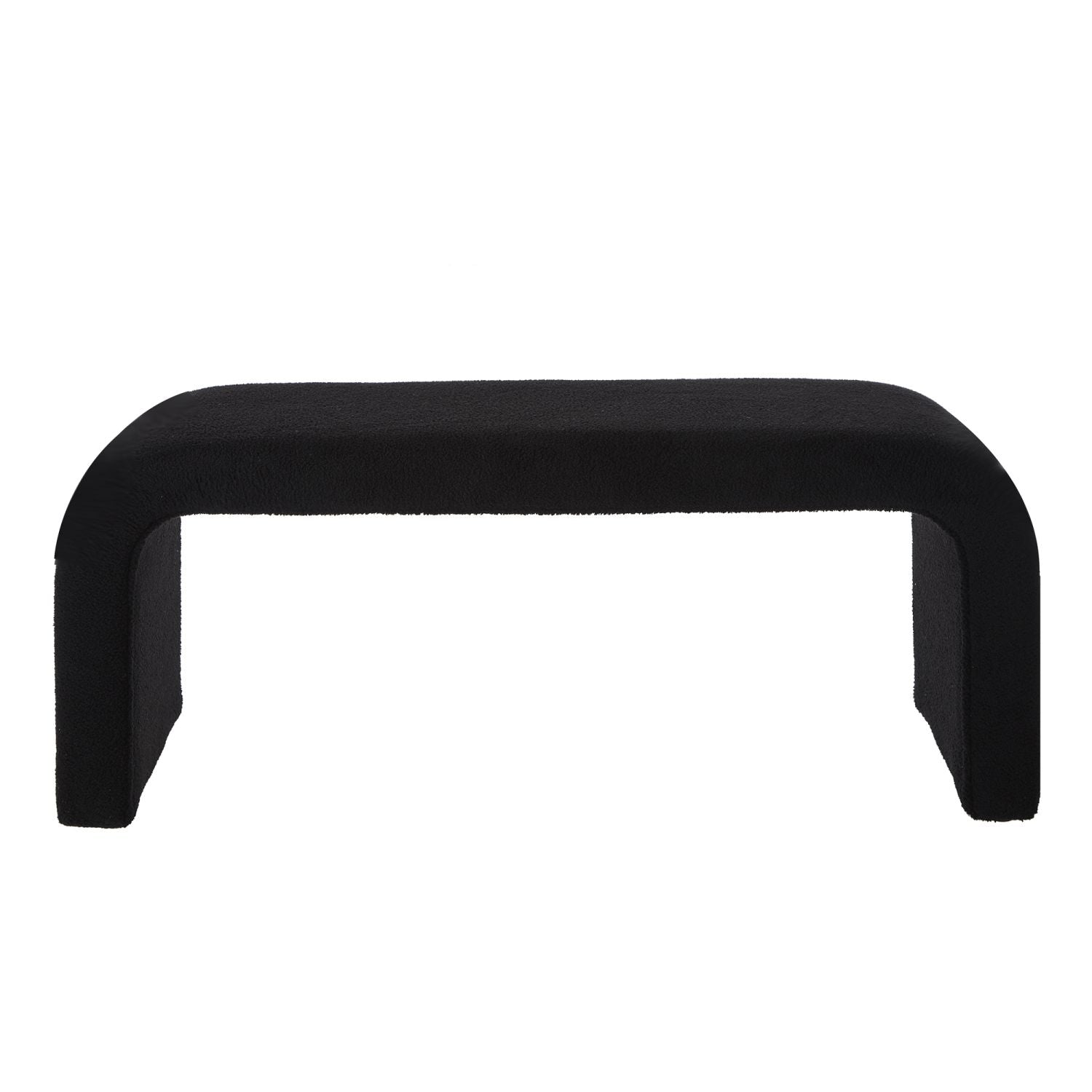 Cozy Set of 3 Black Teddy Ottomans - Versatile Modern Bench for Bedroom and Entryway - Comfortable Living Decor