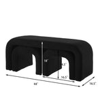 Cozy Set of 3 Black Teddy Ottomans - Versatile Modern Bench for Bedroom and Entryway - Comfortable Living Decor