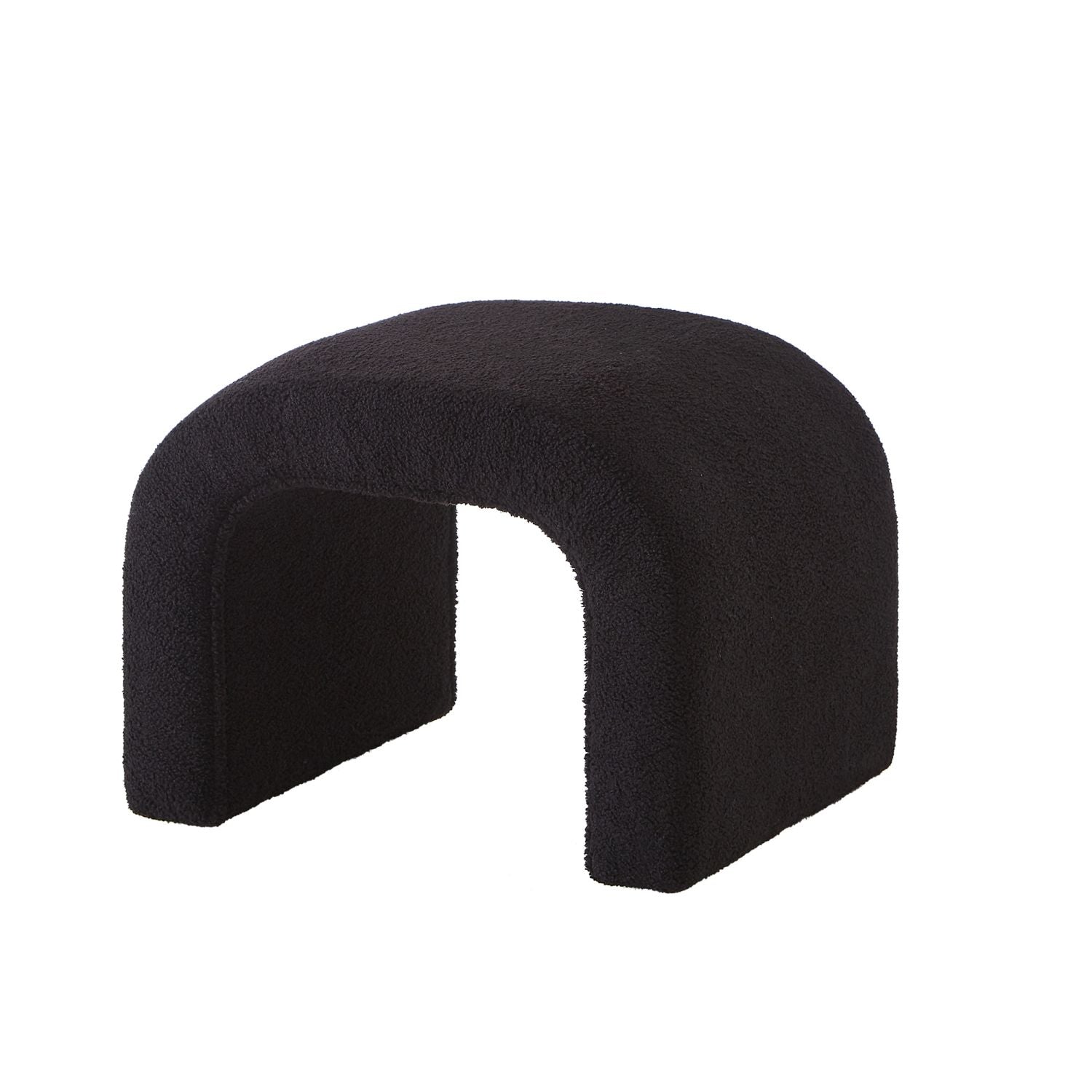 Cozy Set of 3 Black Teddy Ottomans - Versatile Modern Bench for Bedroom and Entryway - Comfortable Living Decor