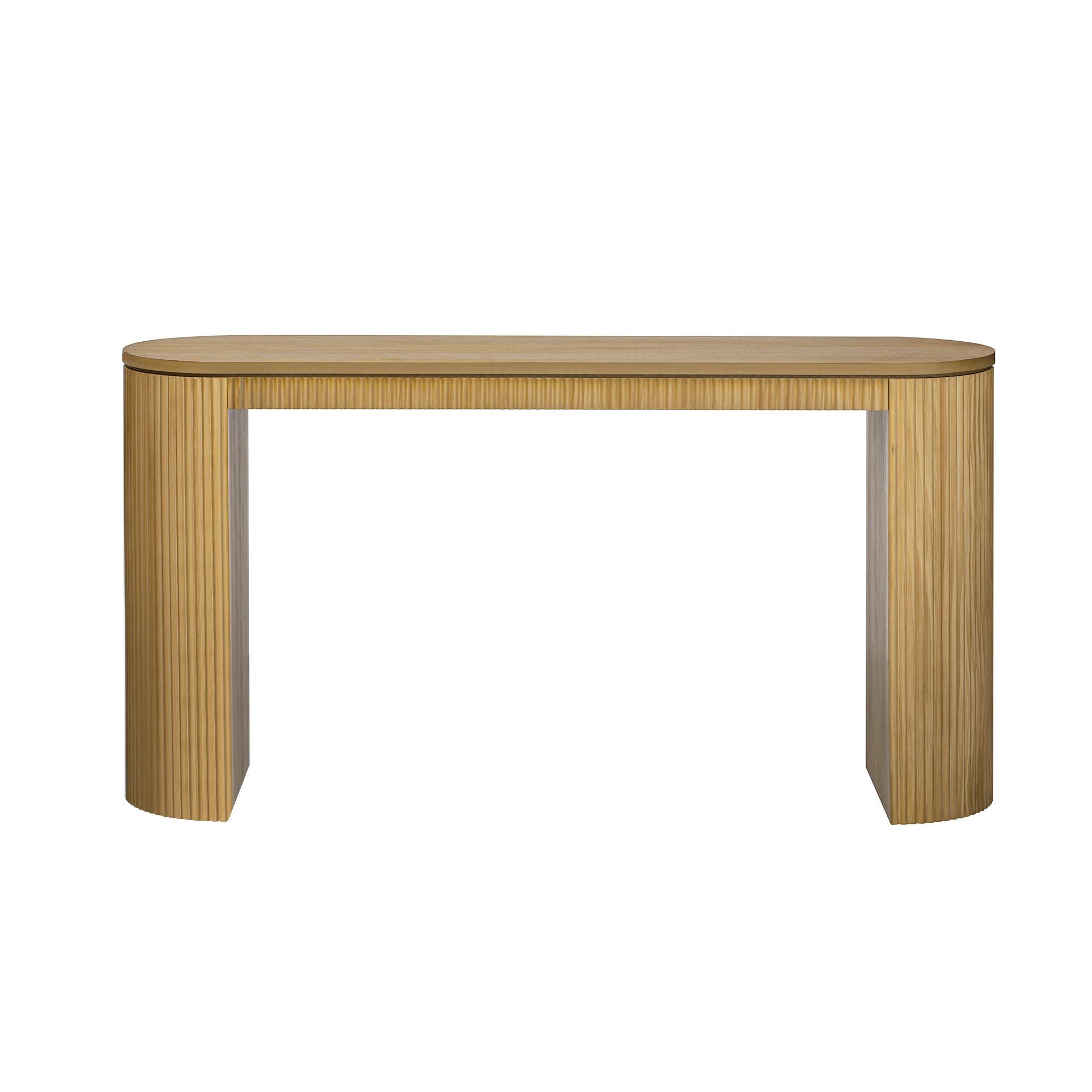 Curved Design Console Table with Unique Vertical Stripe Design ,Suitable for Living Room,Study and Entrance - Comfortable Living Decor