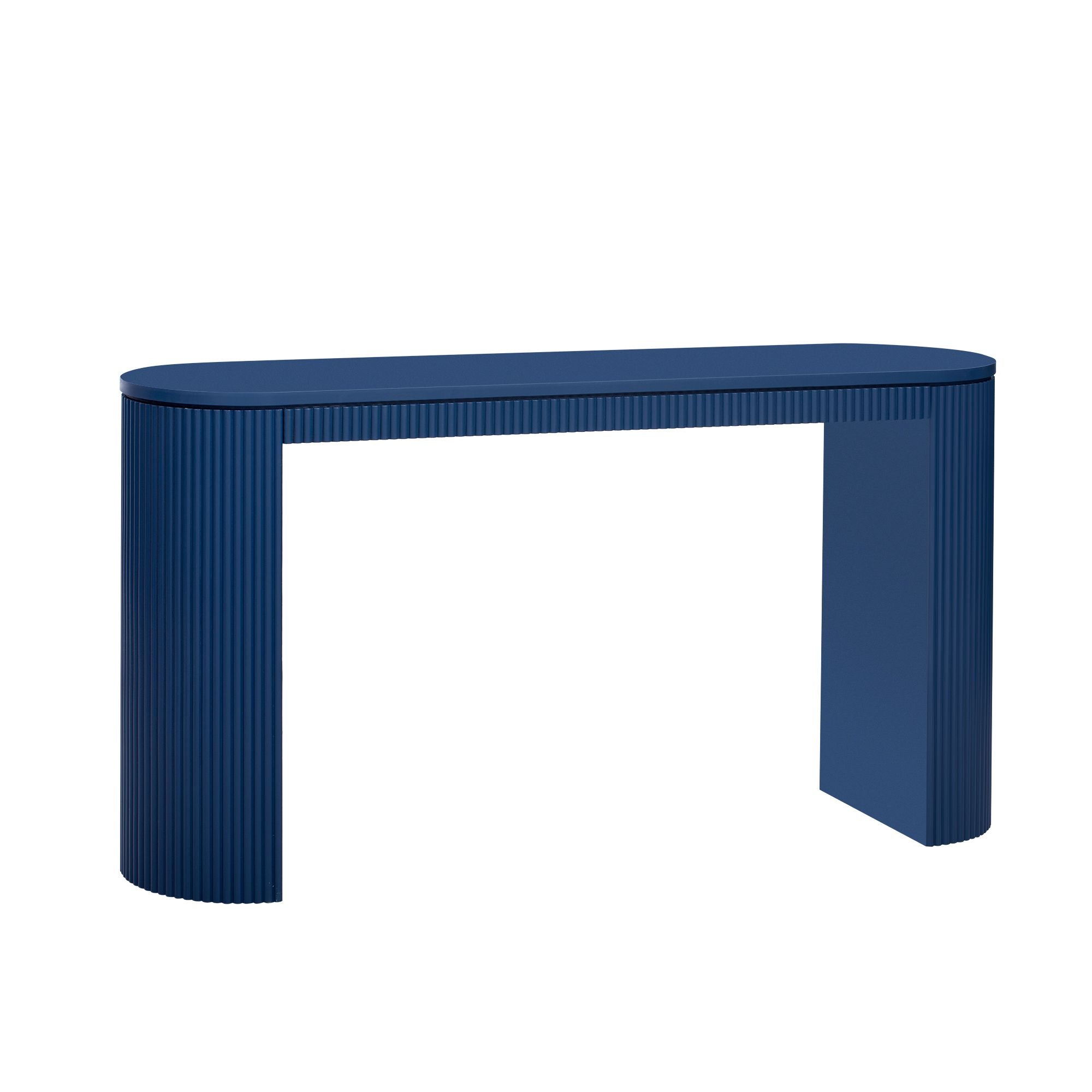 Curved Design Console Table with Unique Vertical Stripe Design ,Suitable for Living Room,Study and Entrance - Comfortable Living Decor