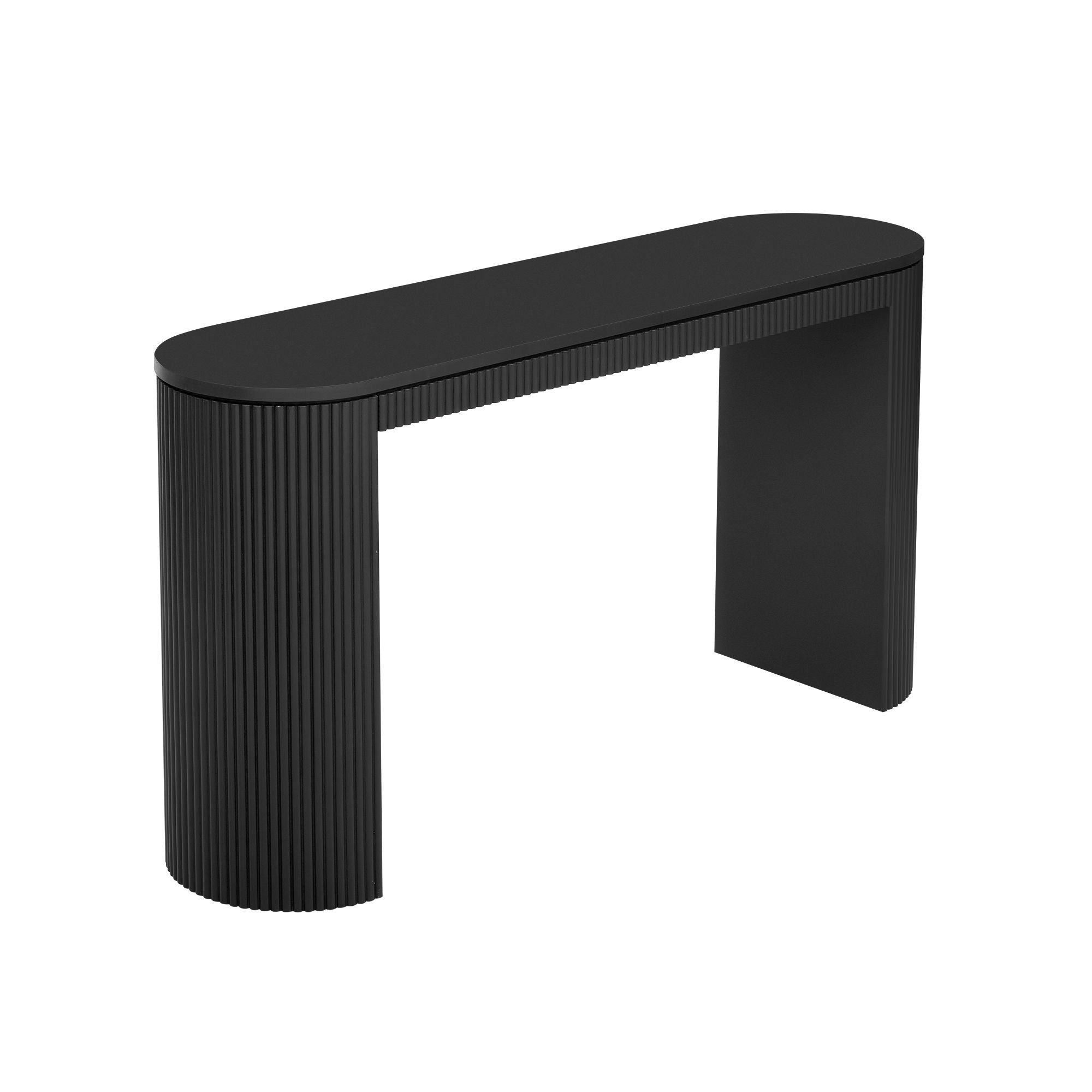 Curved Design Console Table with Unique Vertical Stripe Design ,Suitable for Living Room,Study and Entrance - Comfortable Living Decor