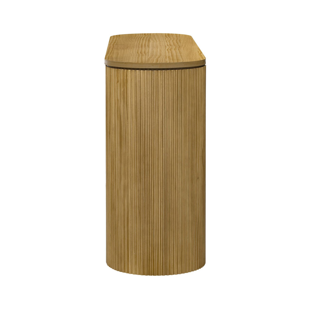 Curved Design Console Table with Unique Vertical Stripe Design ,Suitable for Living Room,Study and Entrance - Comfortable Living Decor