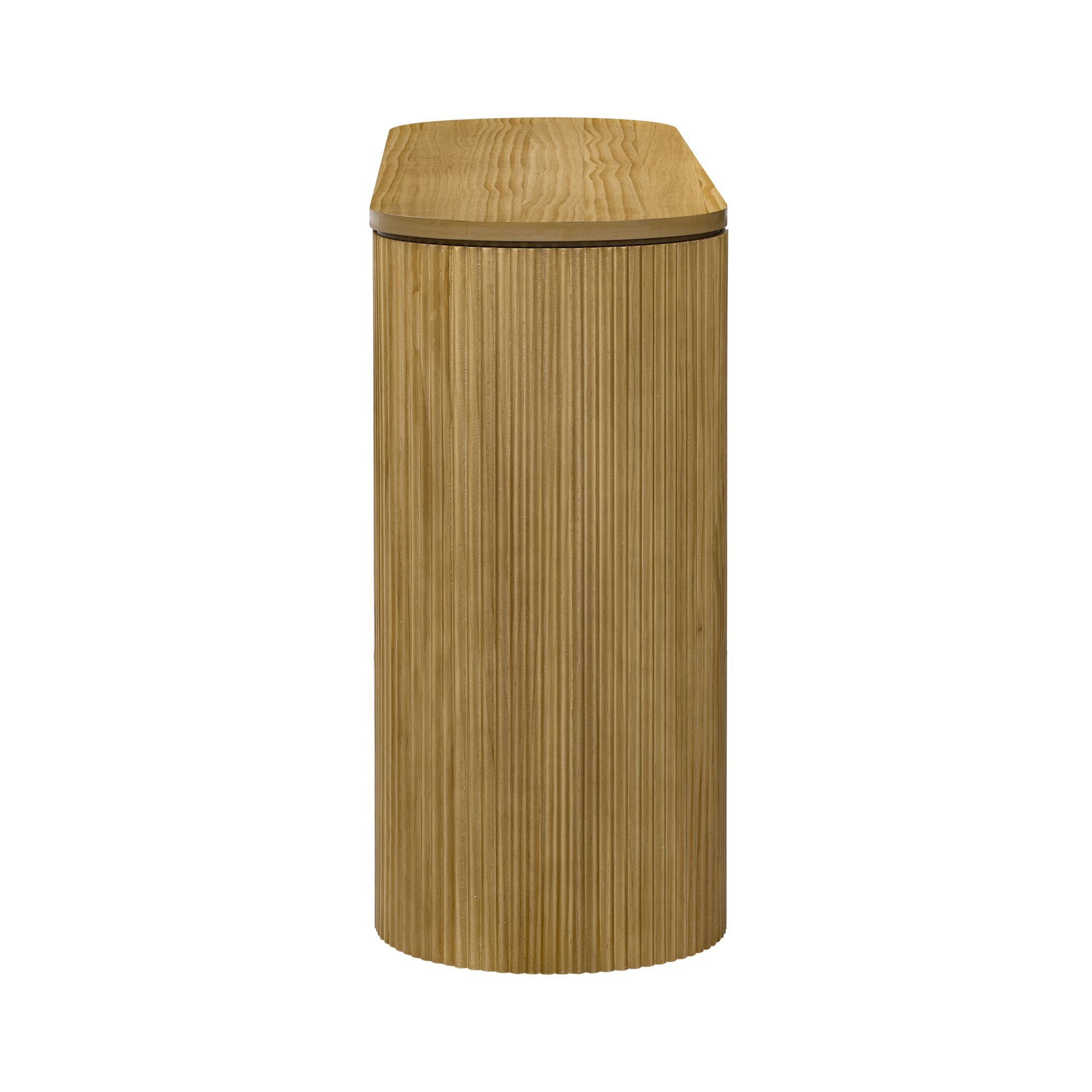 Curved Design Console Table with Unique Vertical Stripe Design ,Suitable for Living Room,Study and Entrance - Comfortable Living Decor