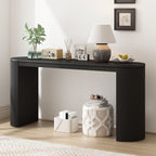 Curved Design Console Table with Unique Vertical Stripe Design ,Suitable for Living Room,Study and Entrance - Comfortable Living Decor