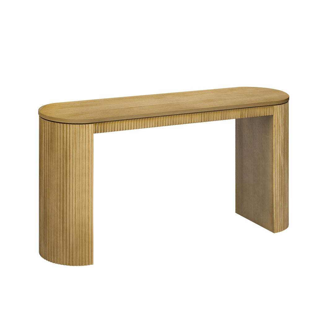 Curved Design Console Table with Unique Vertical Stripe Design ,Suitable for Living Room,Study and Entrance - Comfortable Living Decor