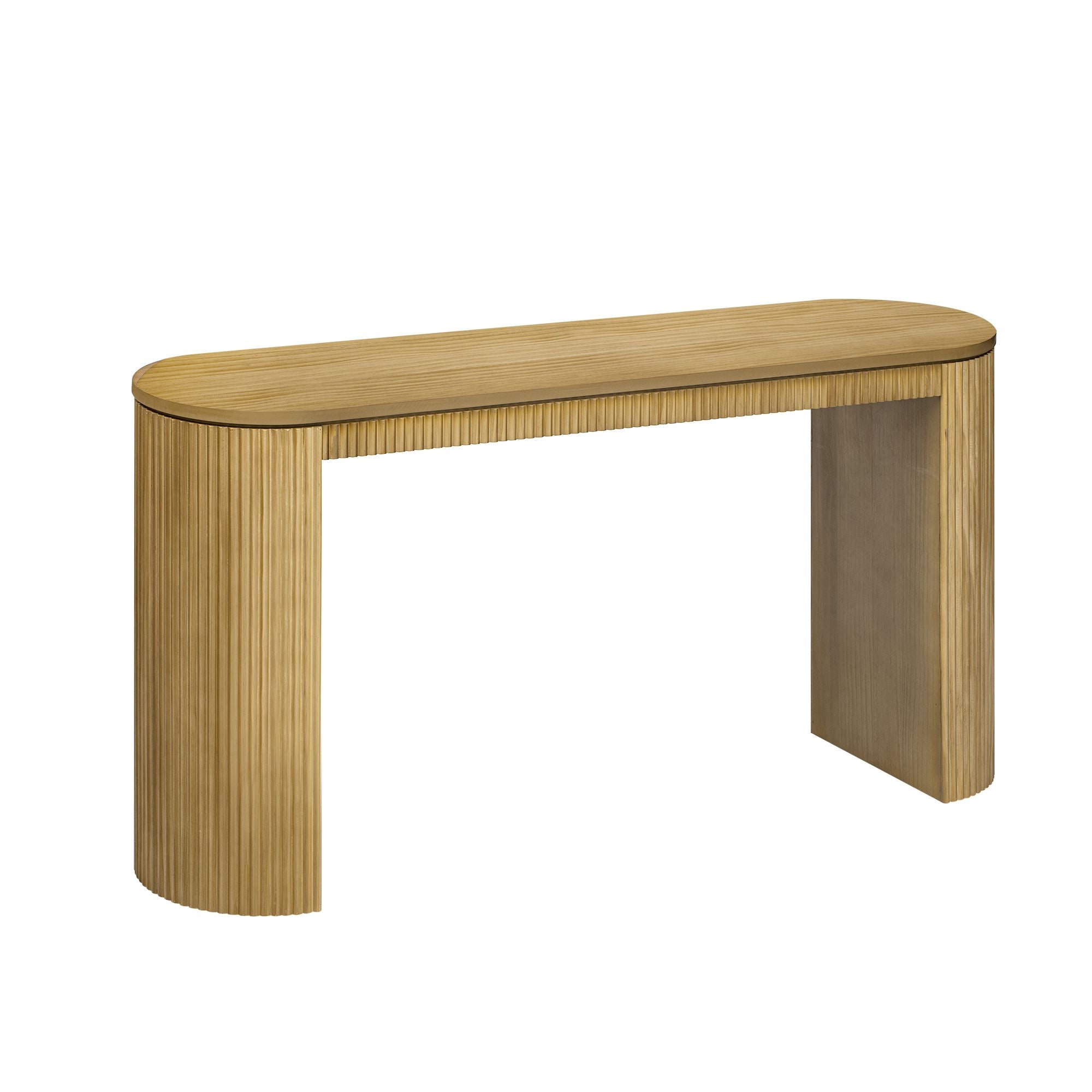 Curved Design Console Table with Unique Vertical Stripe Design ,Suitable for Living Room,Study and Entrance - Comfortable Living Decor