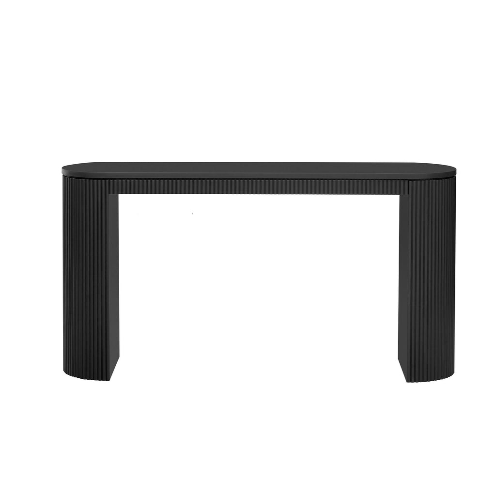 Curved Design Console Table with Unique Vertical Stripe Design ,Suitable for Living Room,Study and Entrance - Comfortable Living Decor