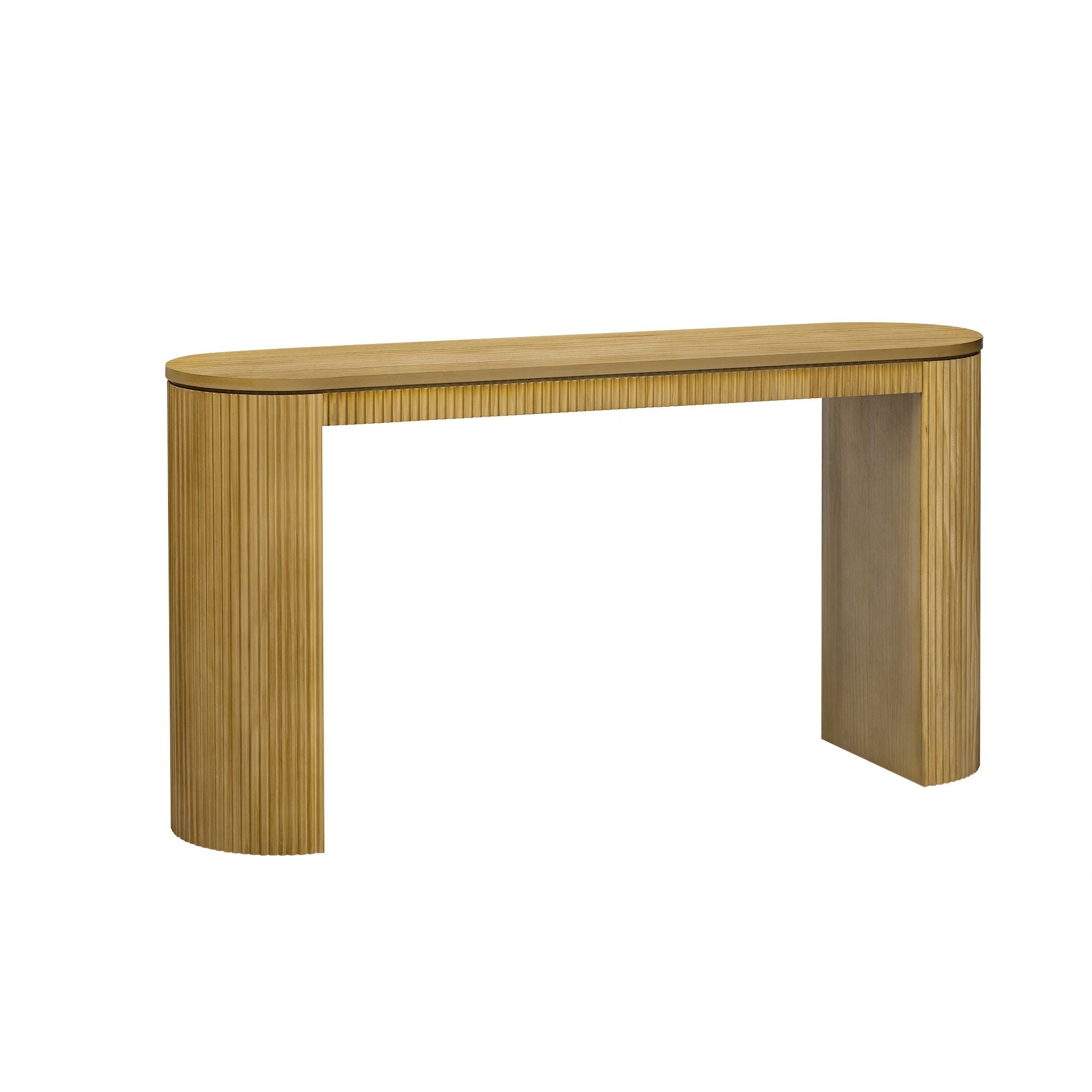 Curved Design Console Table with Unique Vertical Stripe Design ,Suitable for Living Room,Study and Entrance - Comfortable Living Decor