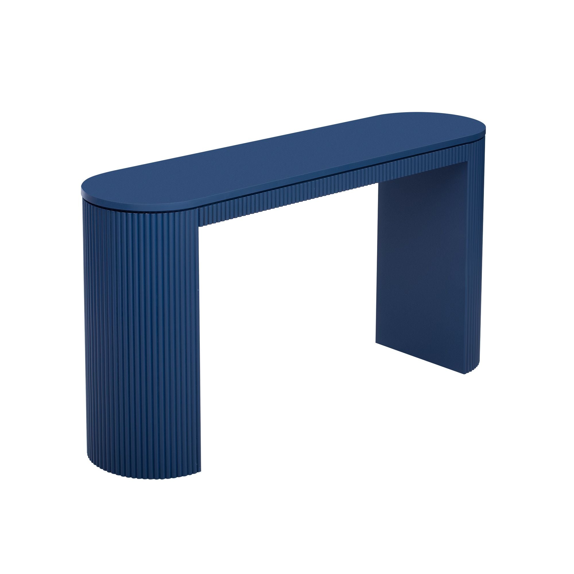 Curved Design Console Table with Unique Vertical Stripe Design ,Suitable for Living Room,Study and Entrance - Comfortable Living Decor