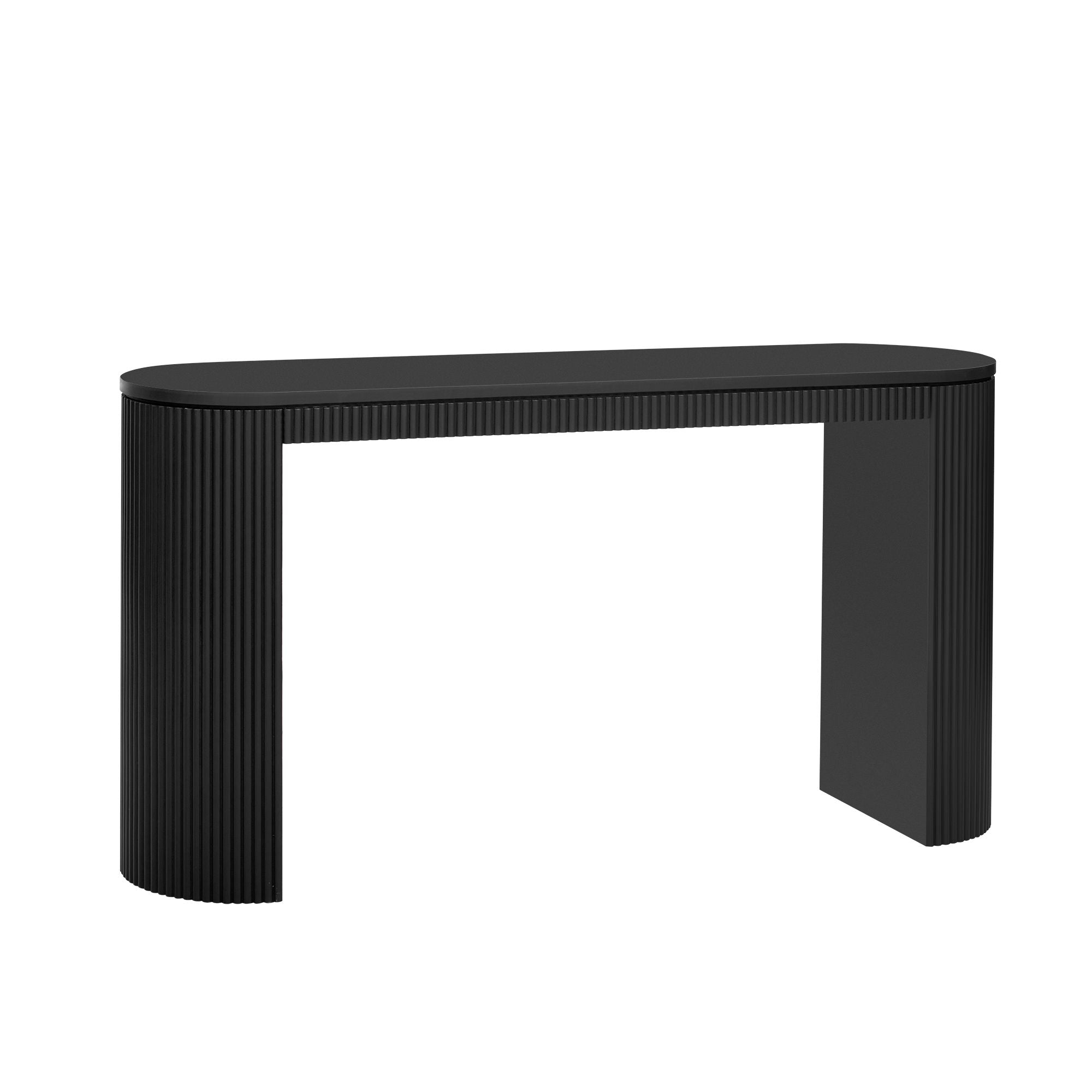 Curved Design Console Table with Unique Vertical Stripe Design ,Suitable for Living Room,Study and Entrance - Comfortable Living Decor