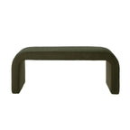 Dark Green U - Shaped Modern Ottoman Set for Entryway & Living Room - 3 - Piece Bench & Footrest Collection - Comfortable Living Decor