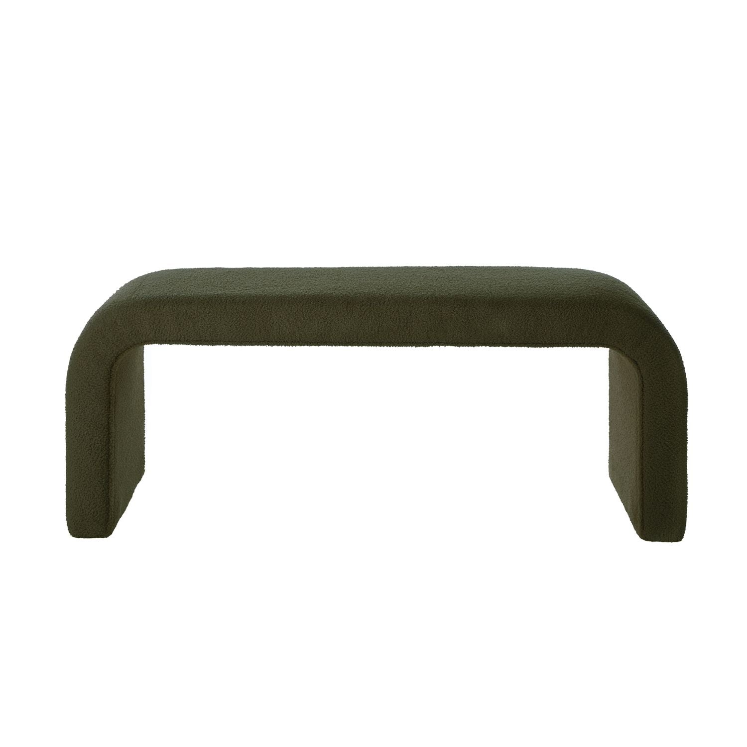 Dark Green U - Shaped Modern Ottoman Set for Entryway & Living Room - 3 - Piece Bench & Footrest Collection - Comfortable Living Decor
