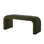 Dark Green U - Shaped Modern Ottoman Set for Entryway & Living Room - 3 - Piece Bench & Footrest Collection - Comfortable Living Decor