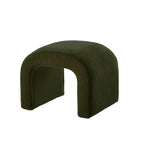 Dark Green U - Shaped Modern Ottoman Set for Entryway & Living Room - 3 - Piece Bench & Footrest Collection - Comfortable Living Decor