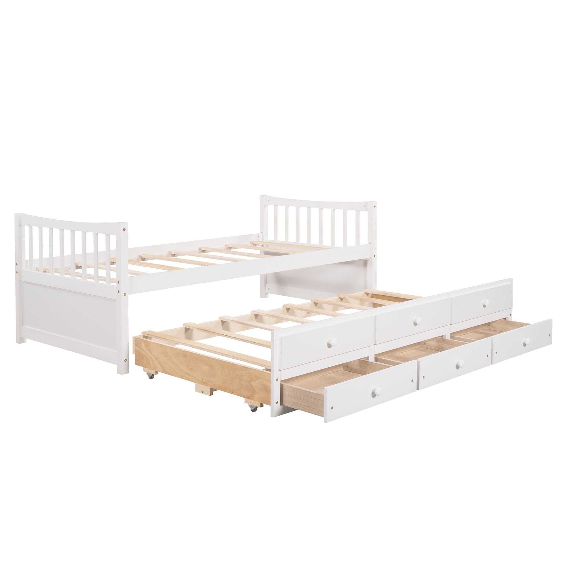 Daybed with Trundle and Drawers; Twin Size - Comfortable Living Decor