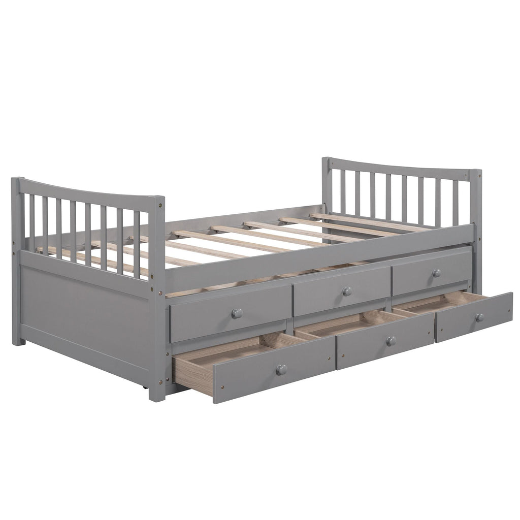 Daybed with Trundle and Drawers; Twin Size - Comfortable Living Decor