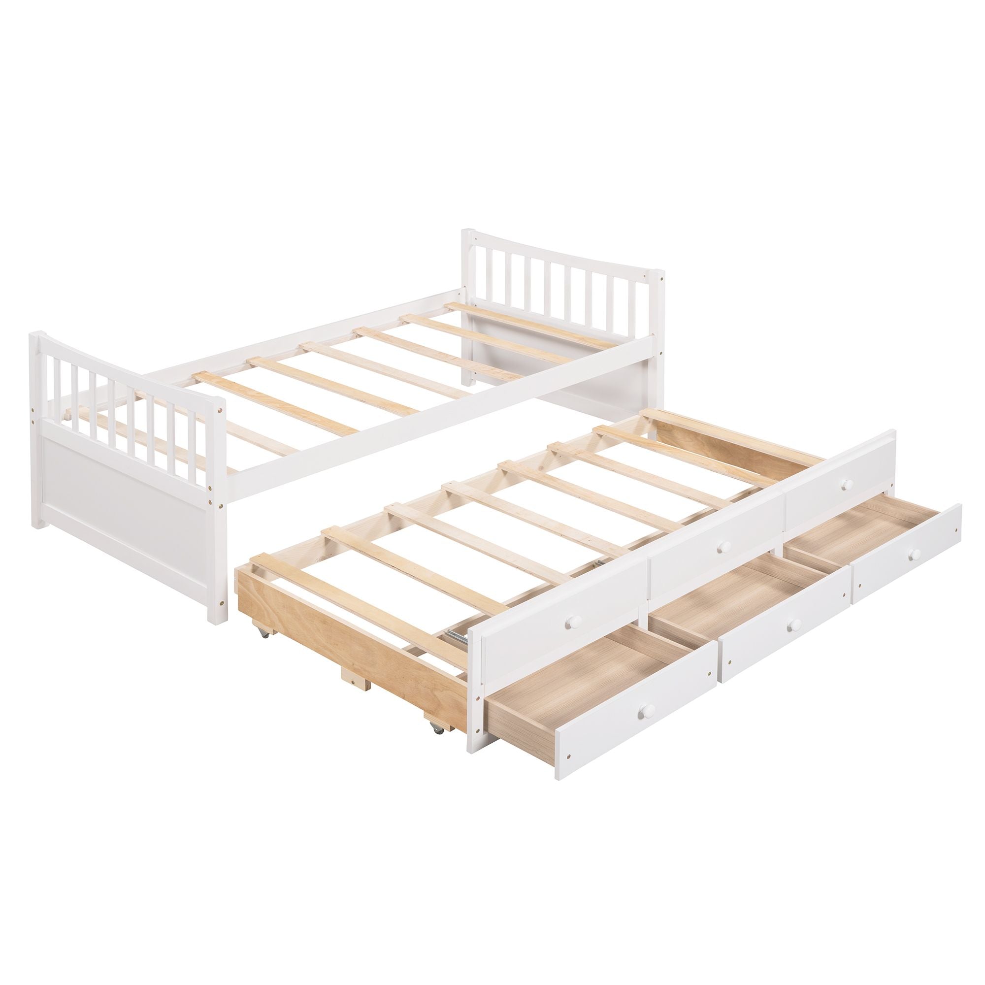 Daybed with Trundle and Drawers; Twin Size - Comfortable Living Decor