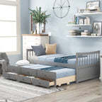 Daybed with Trundle and Drawers; Twin Size - Comfortable Living Decor