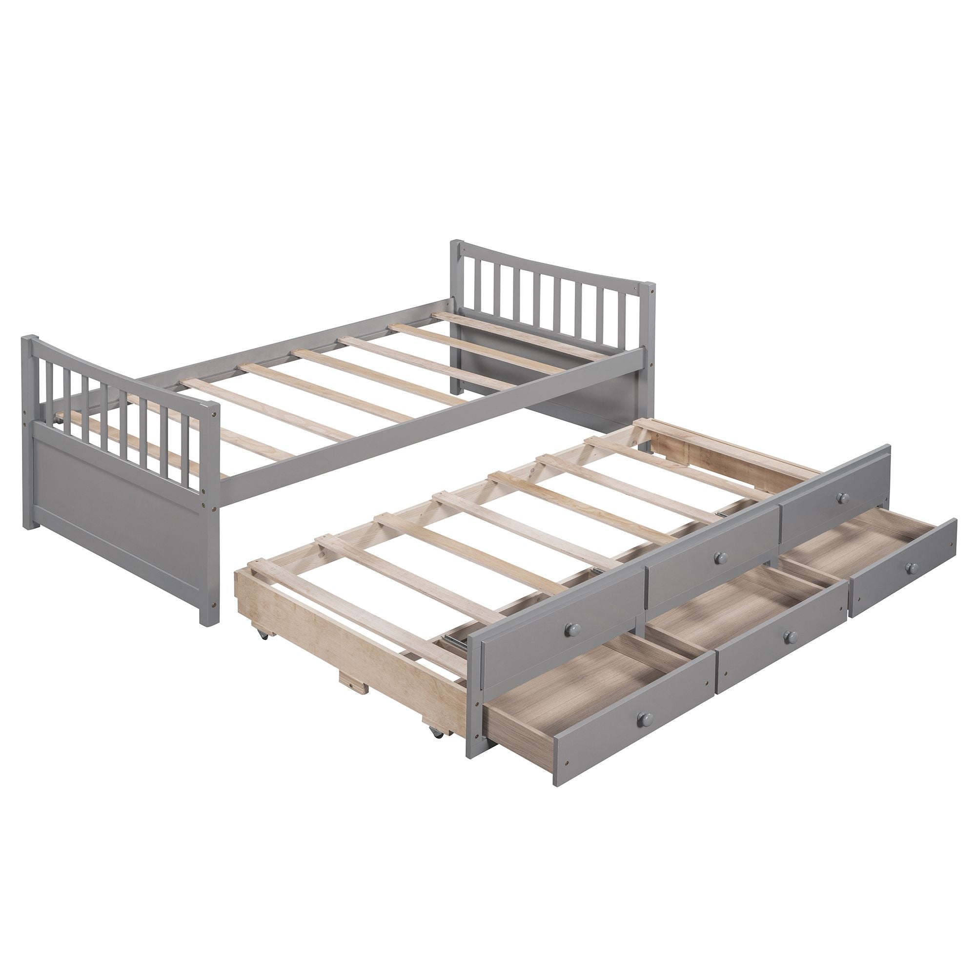 Daybed with Trundle and Drawers; Twin Size - Comfortable Living Decor