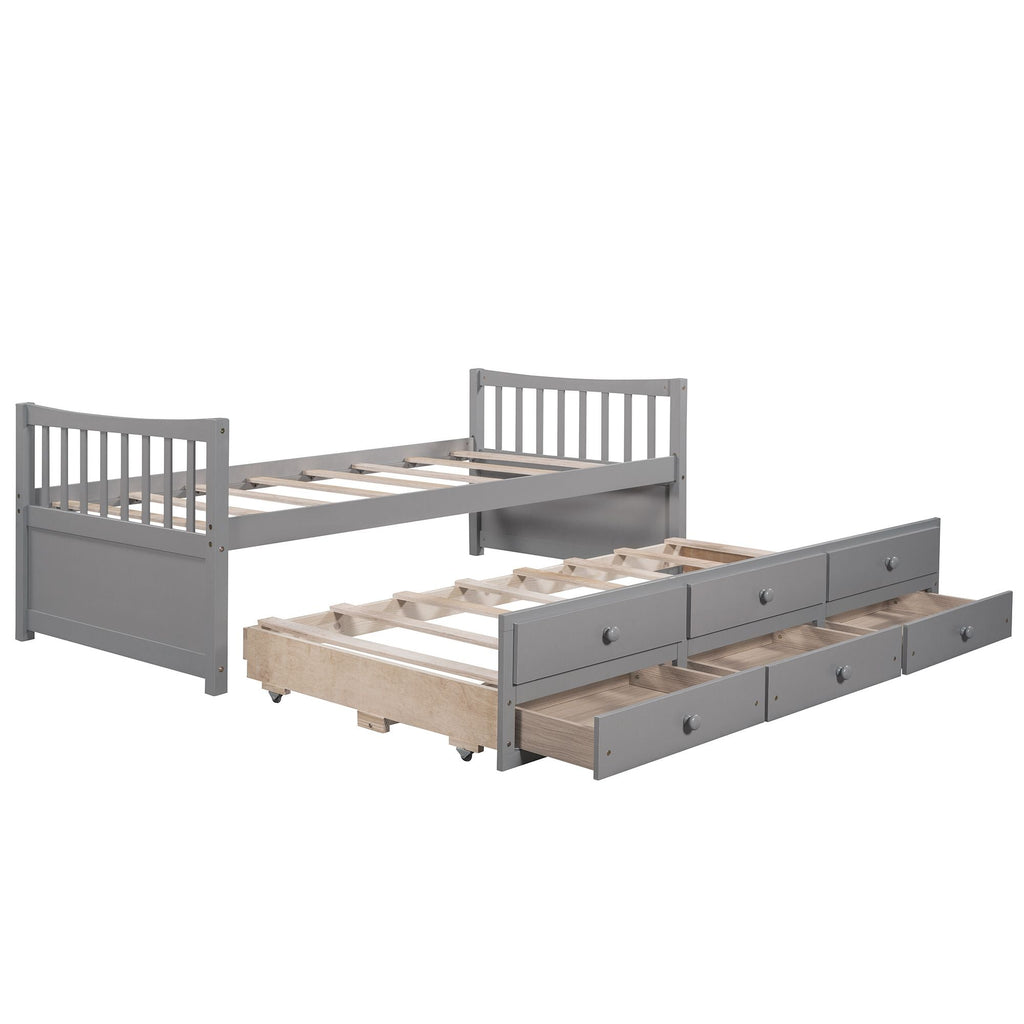 Daybed with Trundle and Drawers; Twin Size - Comfortable Living Decor