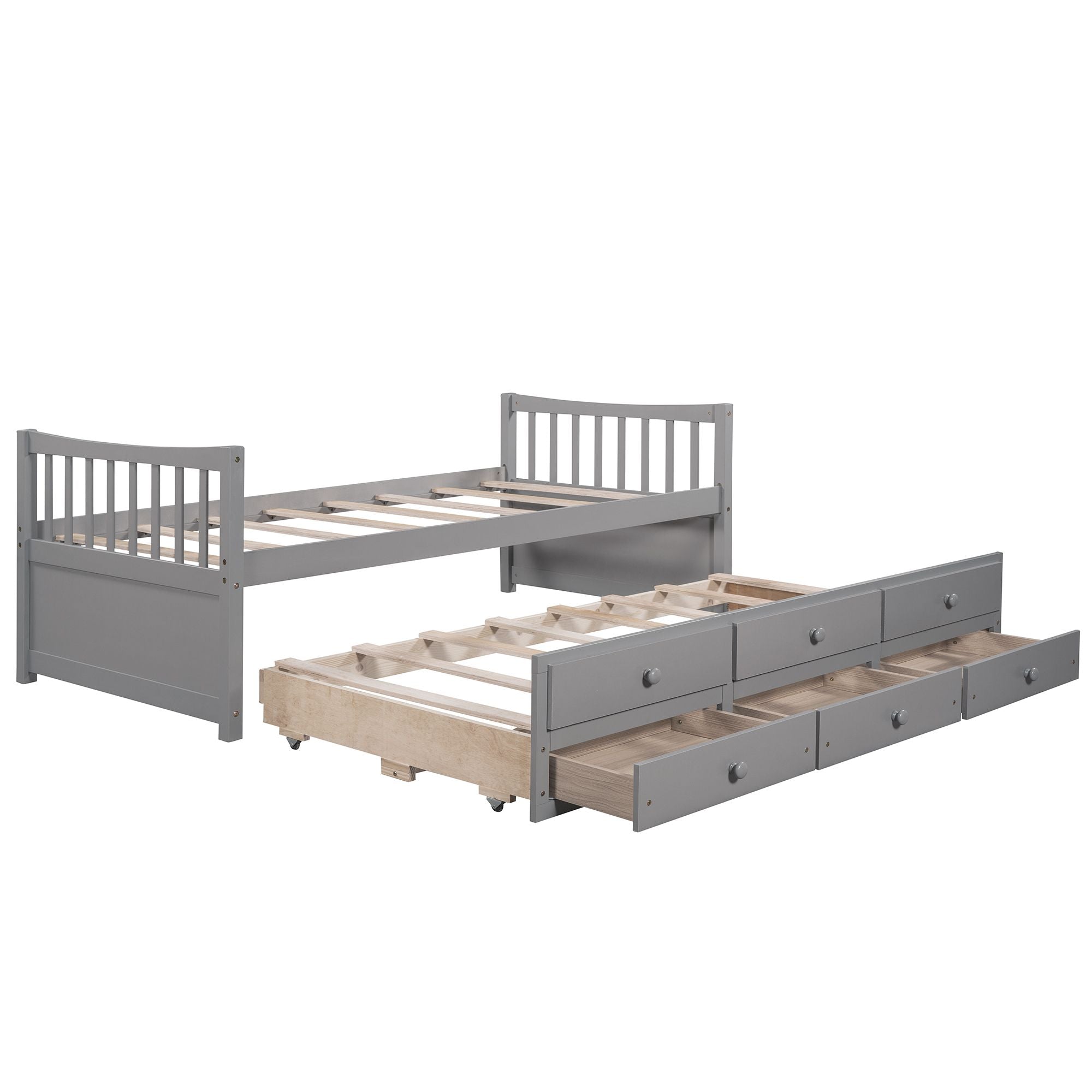 Daybed with Trundle and Drawers; Twin Size - Comfortable Living Decor