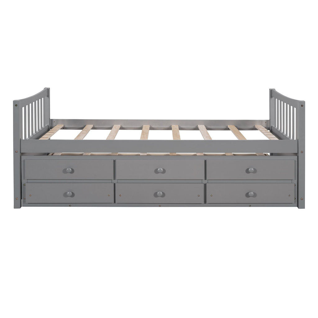 Daybed with Trundle and Drawers; Twin Size - Comfortable Living Decor