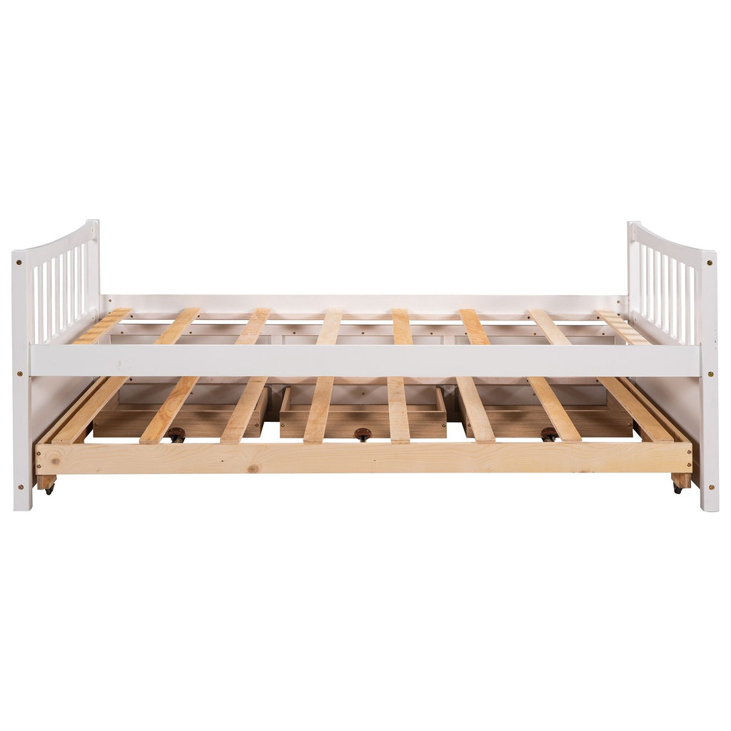 Daybed with Trundle and Drawers; Twin Size - Comfortable Living Decor