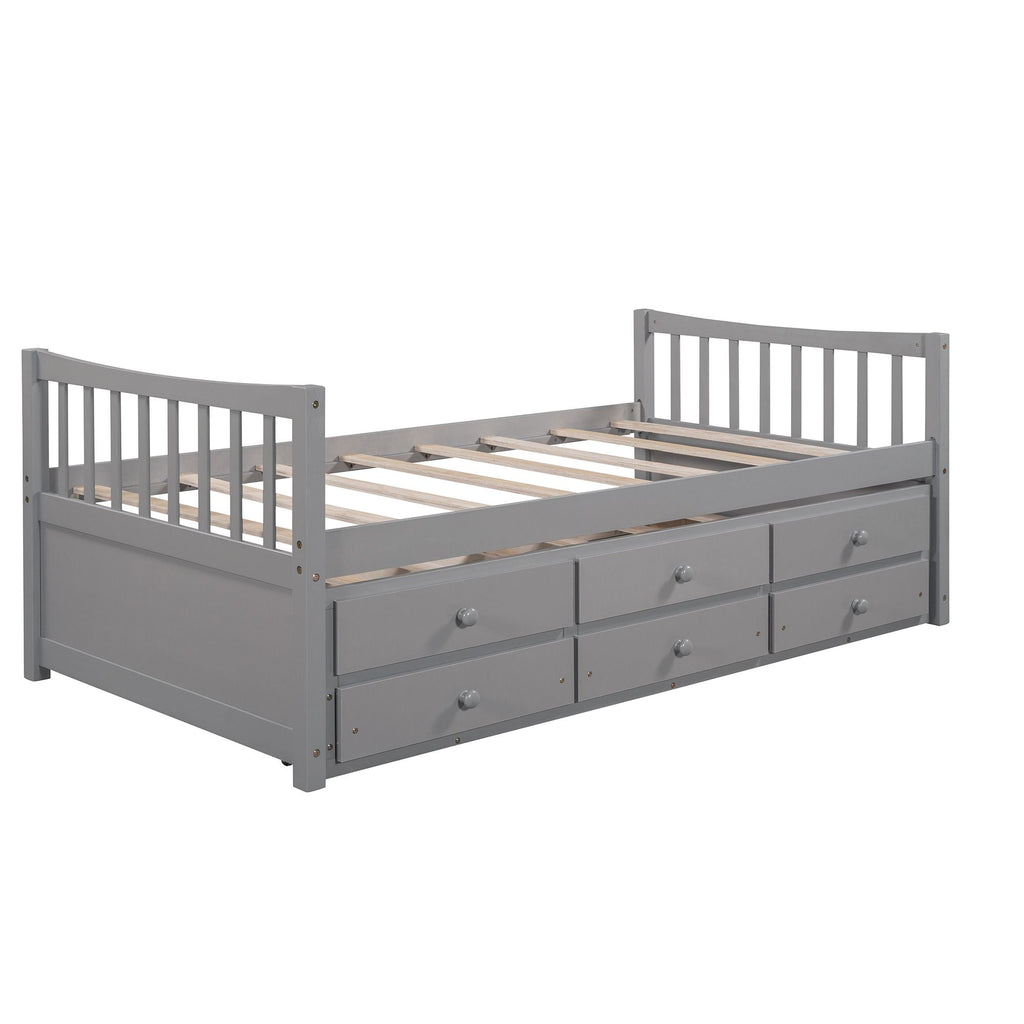Daybed with Trundle and Drawers; Twin Size - Comfortable Living Decor