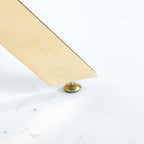 Dining Table with cross metal leg and tempered glass,Modern Space Saving Kitchen Table for Living Room,chrome legs,Square table,golden legs - Comfortable Living Decor