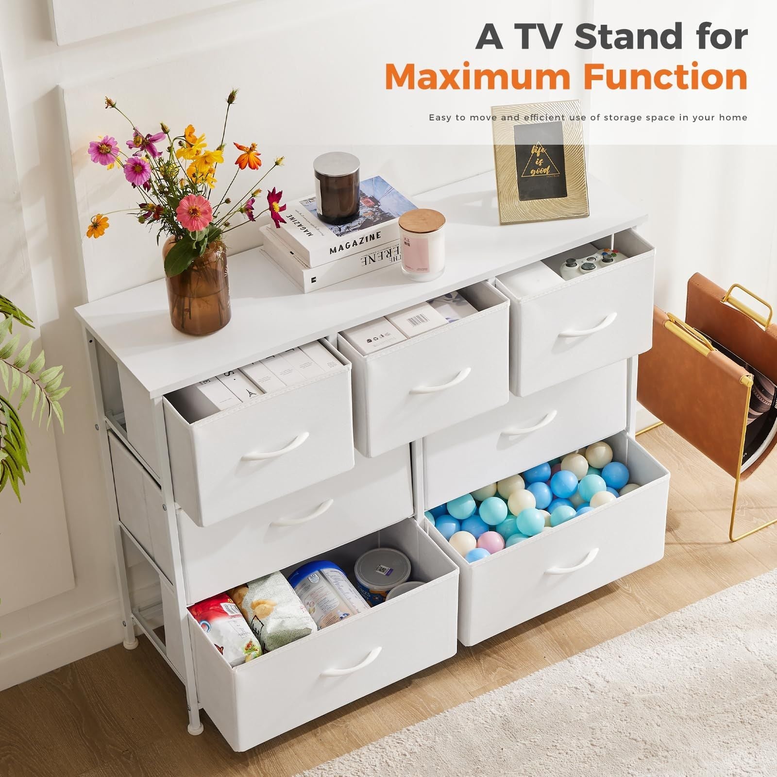 Dresser for bedroom 7 storage Spaces, assembled wardrobe lockers, bedroom furniture lockers - Comfortable Living Decor