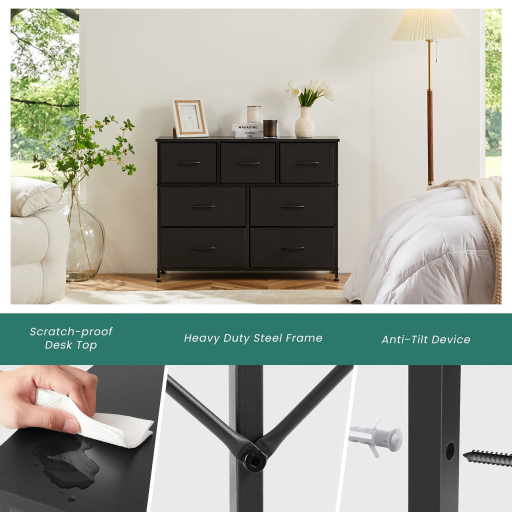 Dresser for bedroom 7 storage Spaces, assembled wardrobe lockers, bedroom furniture lockers - Comfortable Living Decor
